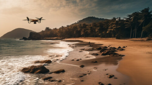 dron-volando-sobre-playa
