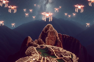 Drones alternativa a fuegos artificiales