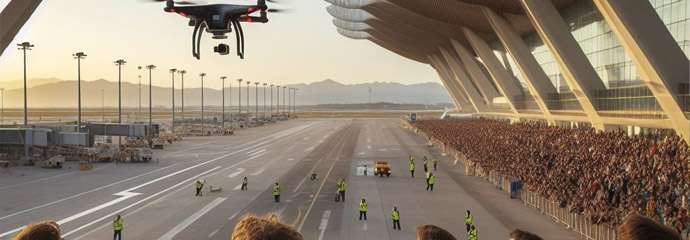 dron en aeropuerto